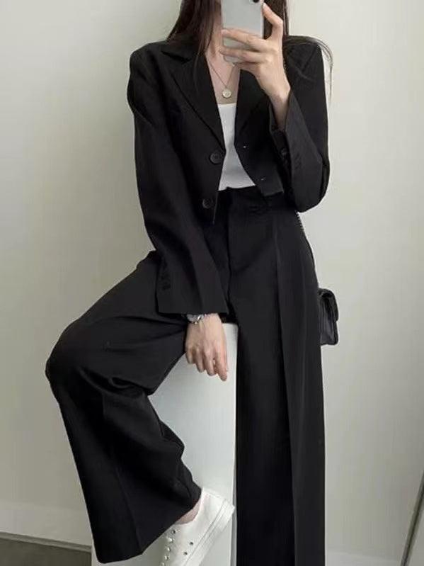 lovevop Vintage Loose Short Blazer&Wide Leg Pants Suits