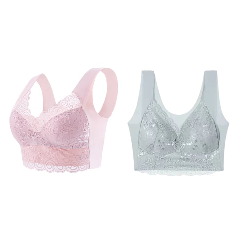 Gather Beautiful Back Lace Bra Without Steel Ring