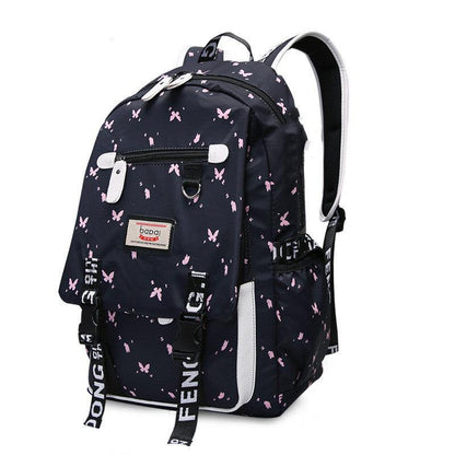 lovevop Female Backpack Student School Bag Junior High School Student High School Student Student Backpack Printing