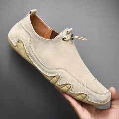 lovevop Stylish Men's Leather Shoes in British Style for Spring, Available in Plus Size