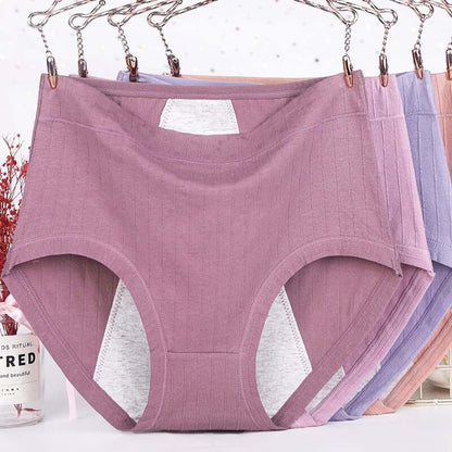 🔥 Buy 5 get 5 free-High waist plus size cotton antibacterial and leak-proof physiological underwear