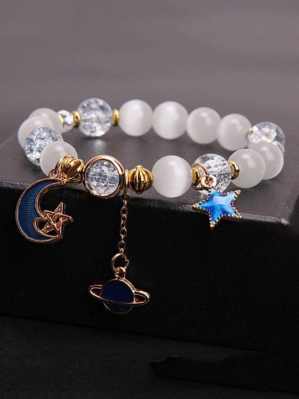 lovevop Original Alloy Star&Moon&Planet Beads Bracelet