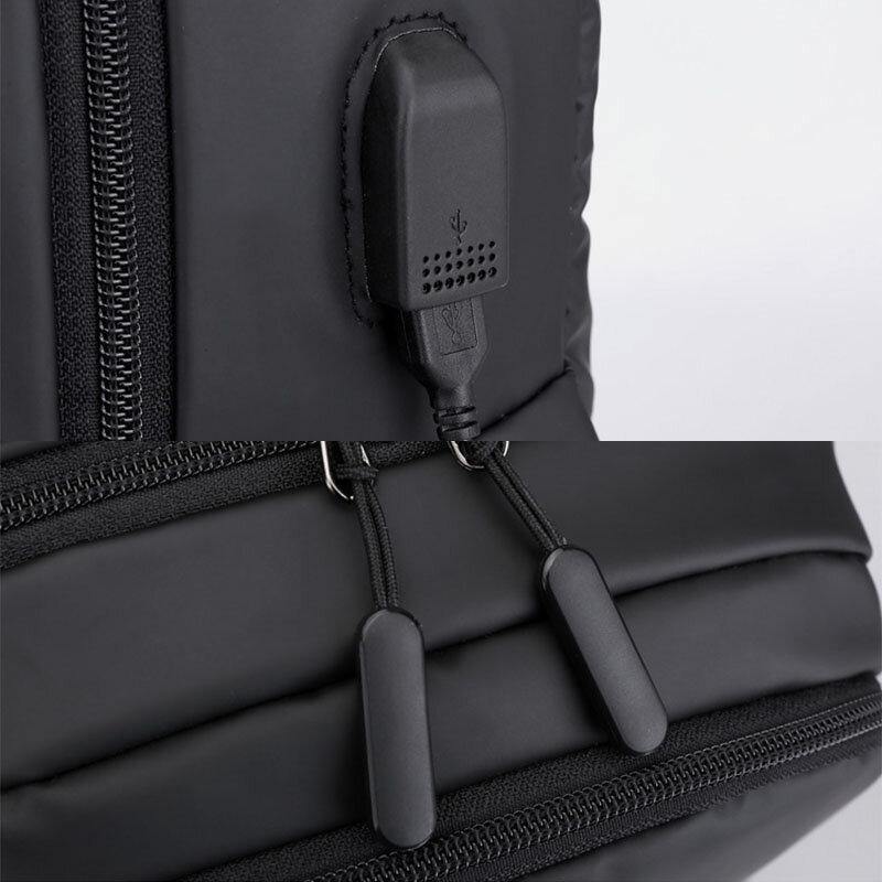 lovevop Men USB Charging Outdoor Nylon Travel Waterproof Large Capacity 13 Inch Laptop Bag Travel Bag Backpack