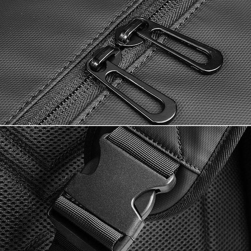 lovevop Men PVC Waterproof Large Capacity Crossbody Bag Multifunction 15.6 Inch Laptop Briefcases Messenger Shoulder Bag
