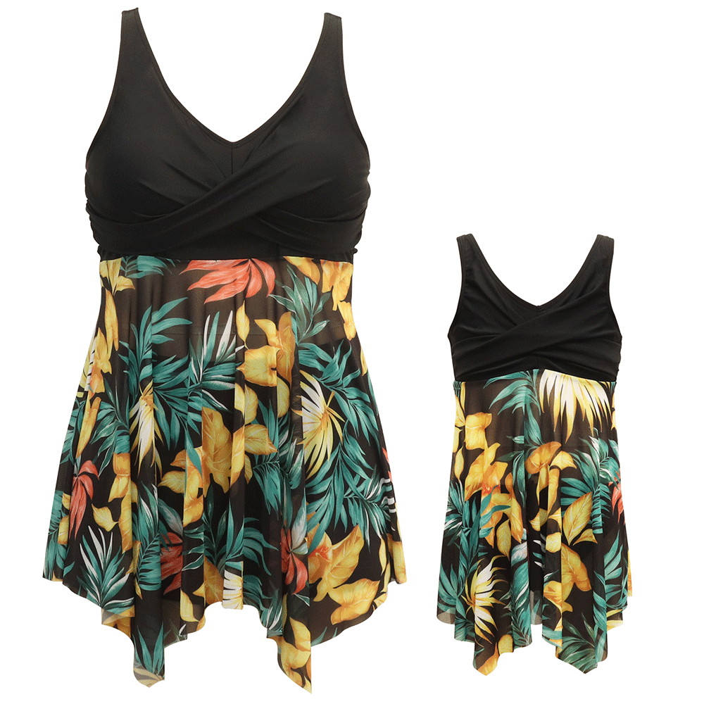 「🌼Summer Flash Sale - 50% Off」Ruffle Floral Print One-Piece Mommy and Me Swimsuit