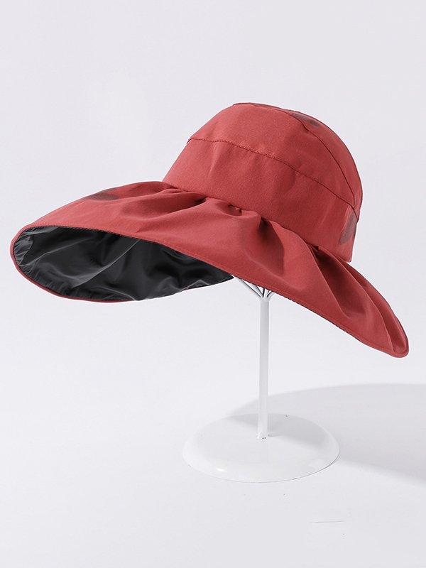 lovevop Casual Pringting Hole Sun-Protection Large Wide Brim Bucket Hat