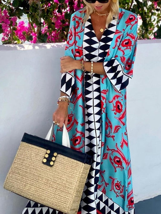 Bohemian Fashion Casual Printed Long Dress