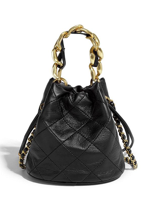 lovevop Chain Rhombus Crossbody Mini Bucket Bag