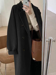 lovevop Loose and thickened Long Woolen Coat