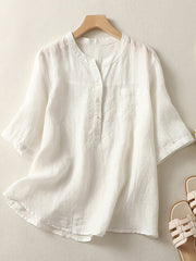 Lovevop Pocket Embroidery Simple And Versatile Shirt