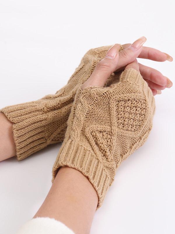 lovevop Simple 9 Colors Jacquard Knitting Gloves