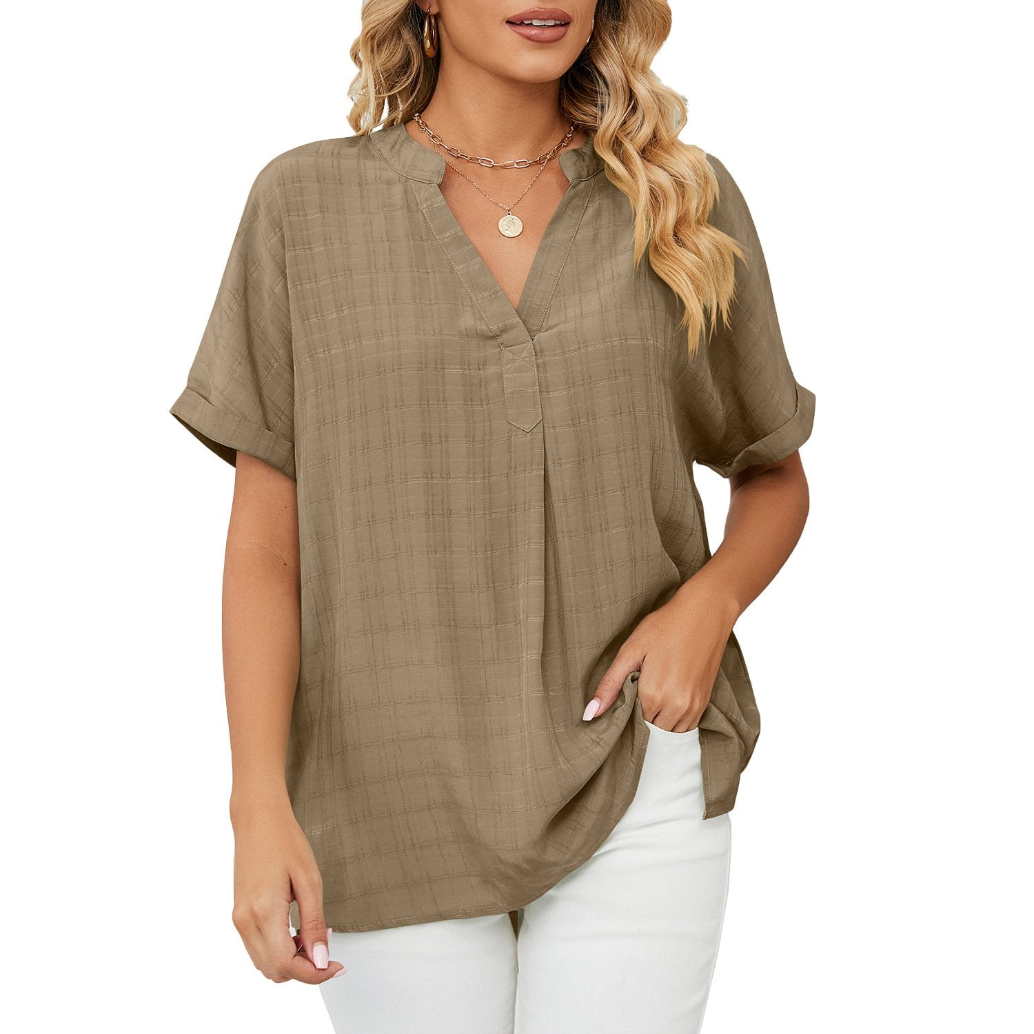 New Women's Solid Color Loose Casual Bottoming T-Shirts