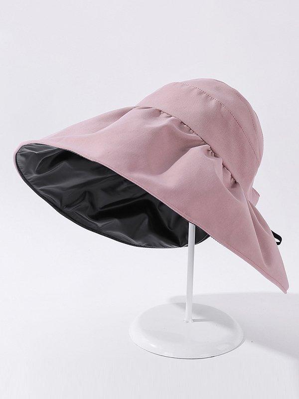 lovevop Casual Solid Color Hole Sun-Protection Hat