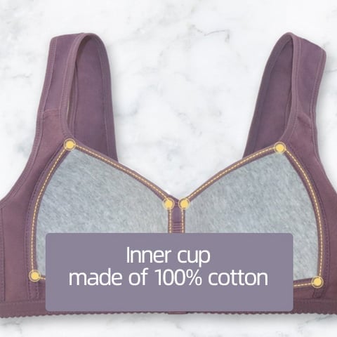 Comfortable bra with button placket in front