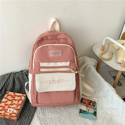 lovevop School Bag Female Junior High School Student Backpack Large Capacity Backpack