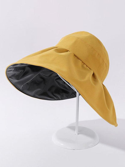 lovevop Casual Solid Color Hole Sun-Protection Hat