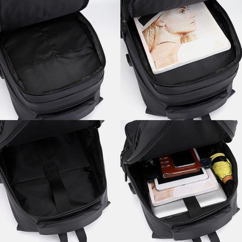 lovevop Men USB Charging Outdoor Nylon Travel Waterproof Large Capacity 13 Inch Laptop Bag Travel Bag Backpack