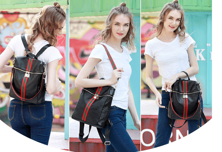 lovevop Hit color ribbon shoulder bag casual handbag fashion wild school Korean backpack