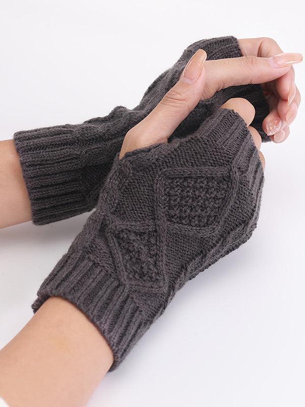 lovevop Simple 9 Colors Jacquard Knitting Gloves