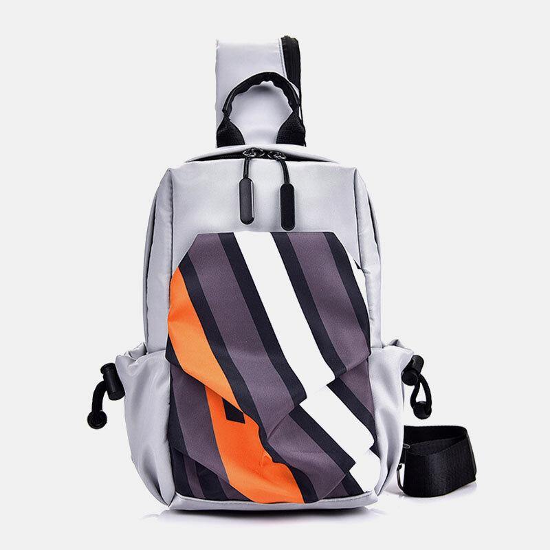 lovevop Men Oxford Cloth Casual Fashion Waterproof Outdoor Storage Chest Bag Crossbody Bag