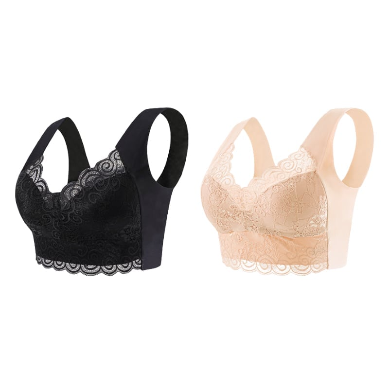 Gather Beautiful Back Lace Bra Without Steel Ring