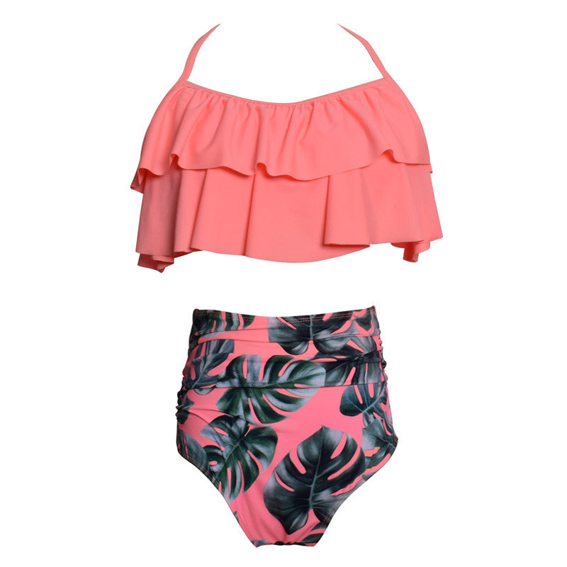 Ruffled Bikini & High Waist Bottom Swimsuit