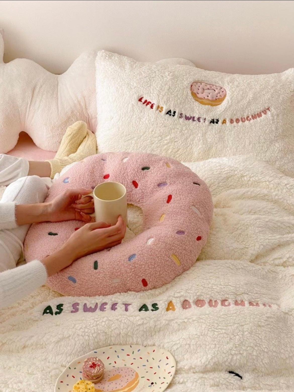 lovevop Donut Soft Lambswool Warm Bed Four Piece Sheet Set