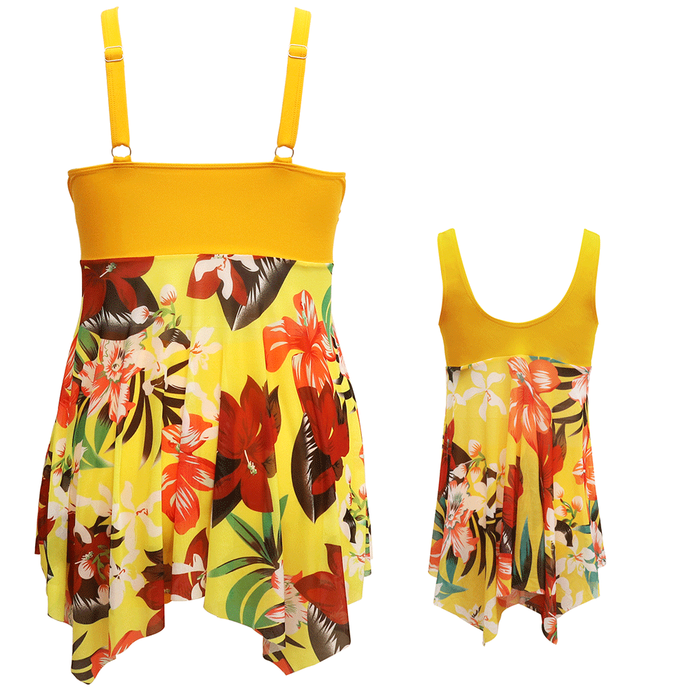 「🎁Father's Day Sale - 50% Off」 - Plus Size Ruffle Floral Print One-Piece Mommy and Me Swimsuit