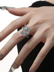 lovevop Icy Blue Natural Stone Ring