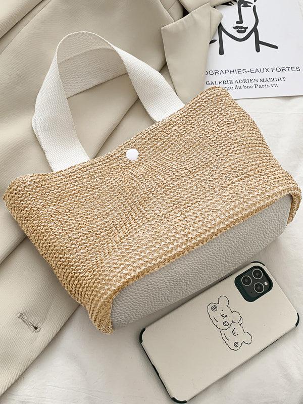 lovevop Simple Casual Vacation Weave Bag