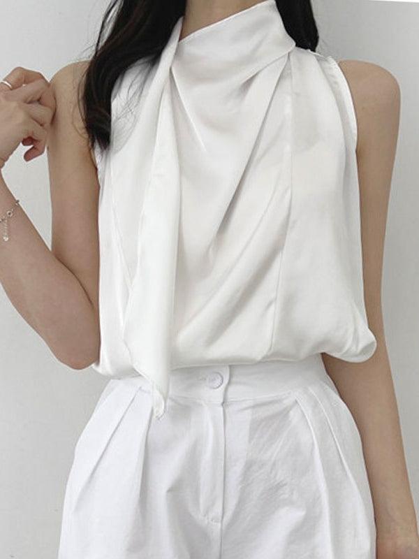 lovevop Loose Pleated Sleeveless Tank Top