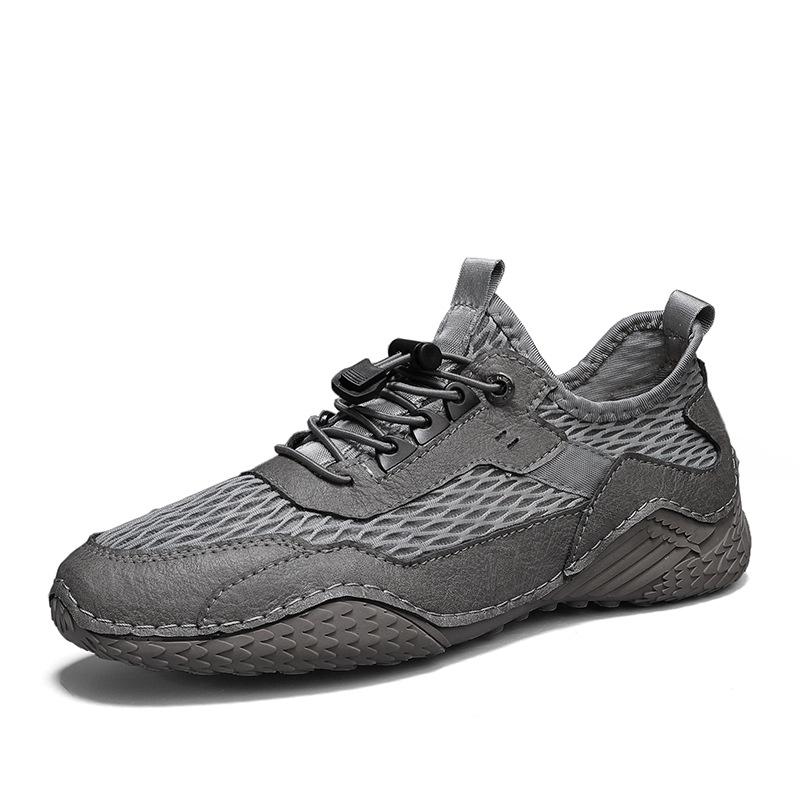 lovevop Men Mesh Sneaker Breathable Lightweight Casual Slip Resistant Toe Protected Soft Shoes