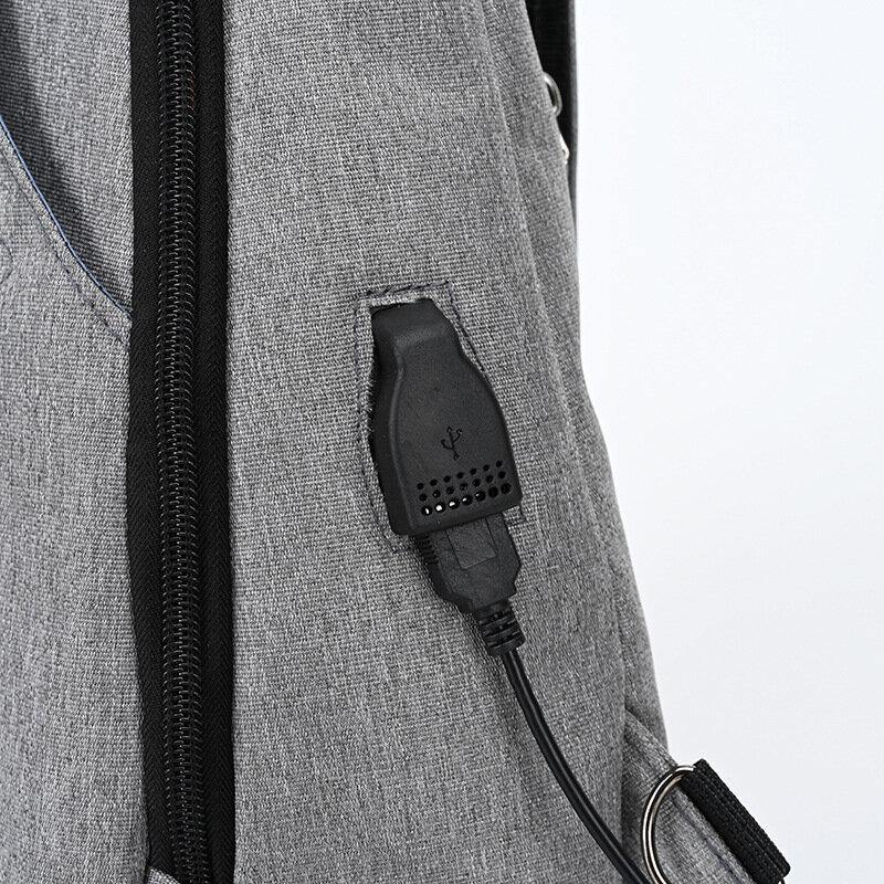 lovevop Men Multifunction Waterproof USB Chargeable Headphone Hole Chest Bags Backpack Shoulder Bag Crossbody Bags