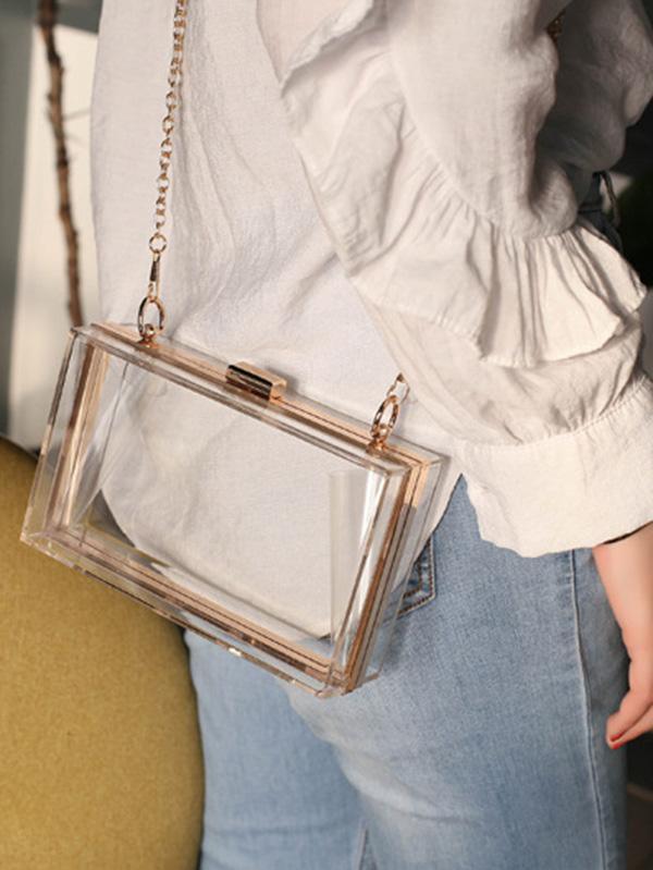 lovevop Transparent Acrylic Single Shoulder Chain Bag