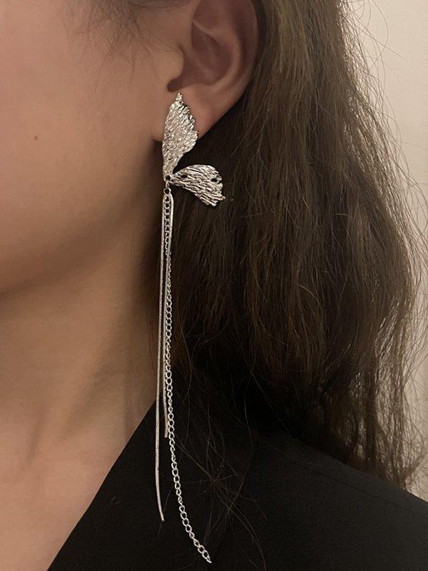 lovevop Original Metal Butterfly Tassels Earrings
