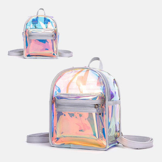 lovevop Women 2Pcs Transparent Jelly Multi-carry Mini Backpack Crossbody Bag Handbag