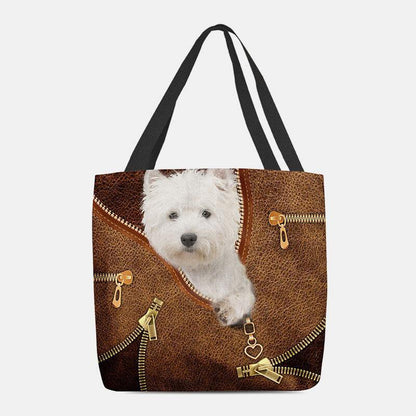 lovevop Women Canvas Cute 3D Three-dimensional Cartoon Dog Pattern Casual Shoulder Bag Handbag Tote