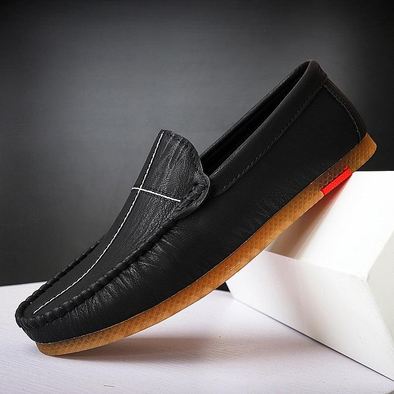 lovevop Doudou Men's Casual Lazy Small Leather Lightweight Driving Men's Soft-soled Men's Shoes