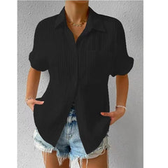 Crew Neck Lace Casual Loose Shirt