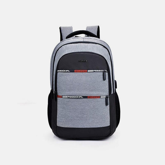 lovevop Men Nylon USB Charging Waterproof Large Capacity 15.6 Inch Laptop Bag Travel Backpack