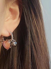 lovevop Girly Pink Diamond Heart Earrings