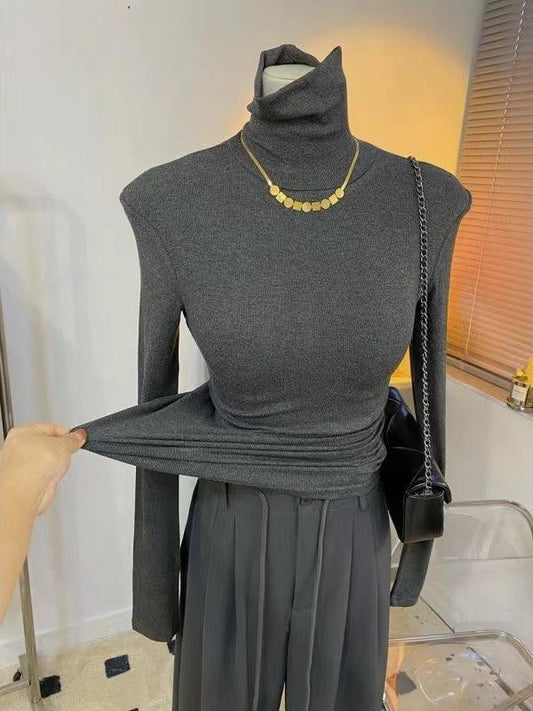 lovevop Simple Comfy Tight-fitting Knit Basic T-shirt