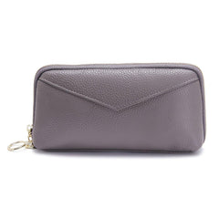 lovevop Women Genuine Leather Clutch Bag Zipper Long Wallet Two Fold Purse