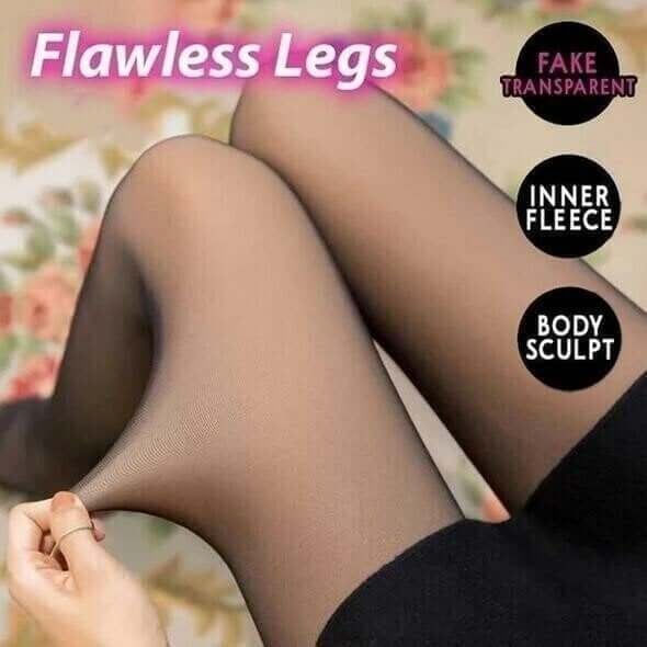 49% OFF-Flawless Legs Fake Translucent Warm Plush Lined Elastic Tights