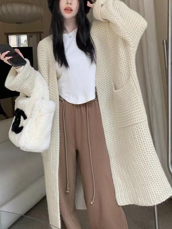 lovevop Loose Soft Lazy Long Knitted Cardigan