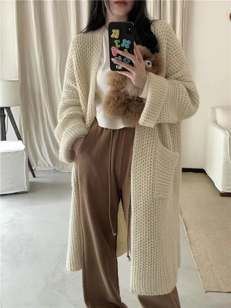 lovevop Loose Soft Lazy Long Knitted Cardigan