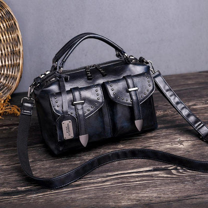 lovevop Retro new style oil wax leather handbag