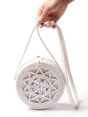 lovevop Rattan Bohemia Round Little Bag