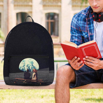 lovevop Unisex Oxford Environmental Protection Space Planets Earth And Moon Print School Bag Backpack