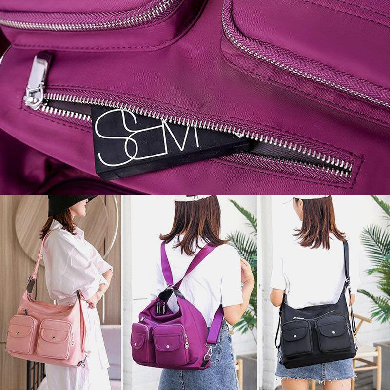 lovevop Women Waterproof Multi-Carry Multi-pocket Solid Crossbody Bag Backpack